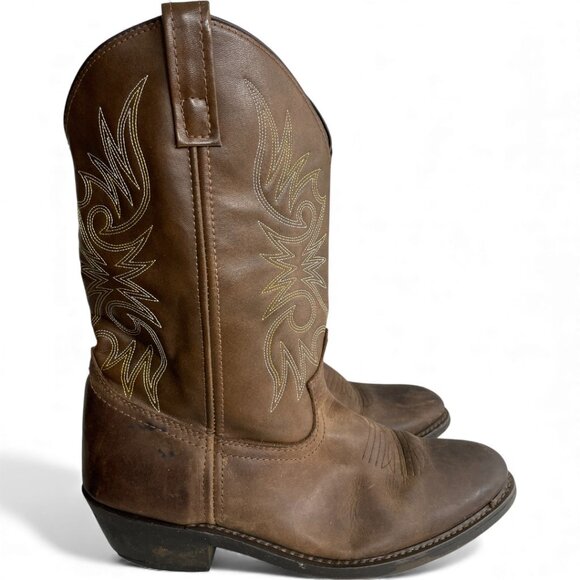 Laredo Leather Embroidered Boots Western Cowboy Biker Work Men's 10.5 - Picture 2 of 14